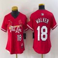 Youth St Louis Cardinals #18 Jordan Walker red majestic baseball Jersey