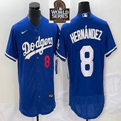 Nike Los Angeles Dodgers #8 Enrique Hernandez blue Flexbase Authentic Collection Jersey