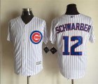 Chicago Cubs #12 Kyle Schwarber white majestic baseball Baseball Jersey