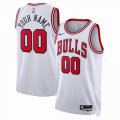 Customized Chicago Bulls white basketball jerseys