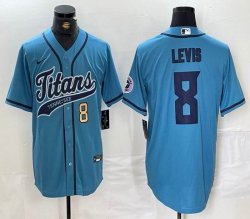 Nike Titans #8 Will Levis skyblue baseball jersey Joint Name 01