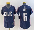 Youth Nike Cleveland Indians #6 Fry blue majestic baseball jersey -BD 02