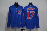 Chicago Cubs Kris Bryant 17# blue long sleeves majestic baseball Jersey