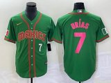 2023 World Cup Mexico #7 Julio Urias green red majestic baseball jerseys 121