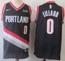 Nike Portland Trail Blazers #0 Damian Lillard black NBA Jerseys white patch