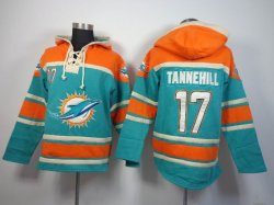 Miami Dolphins 17 Ryan Tannehill Green orange nfl Hooded Sweatshirt