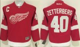 Youth Detroit Red Wings #40 Henrik Zetterberg red NHL hockey Jerseys