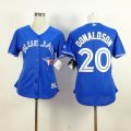 women Toronto blue jays #20 Josh Donaldson blue baseball jerseys