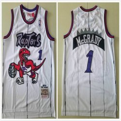 Toronto Raptors #1 Tracy McGrady white throwback NBA Jersey-TY