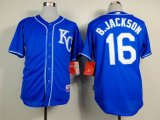 Kansas City Royals 16 Bo Jackson blue throwback mlb jerseys