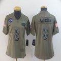 Women Baltimore Ravens #8 Lamar Jackson Nike Camo 2019 Salute to Service Limited Jersey