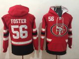 San Francisco 49ers #56 Reuben Foste red nfl Hooded Sweatshirt