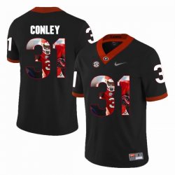 Georgia Bulldogs #31 Chris Conley black fashion college football jersey