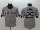 Youth New York Yankees #25 Torres gray majestic baseball jerseys