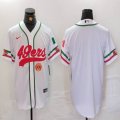 Nike San Francisco 49ers blank white baseball jerseys Joint Name 01