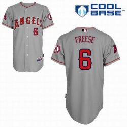 Anaheim Angels 6 David Freese Grey MLB Jerseys-sg