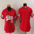 Women Nike San Francisco 49ers blank red baseball jerseys Joint name-BD 01