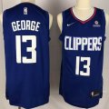 Los Angeles Clippers #13 Paul George blue nike NBA jersey with Sponsor patch-YL