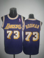 Los Angeles Lakers 73 Dennis Rodman Purple throwback Basketball Jersey