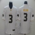 Nike Seattle Seahawks #3 Russell Wilson white gold throwback Color Rush Limited Jersey