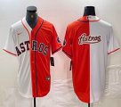 Nike Houston Astros blank orange white splits baseball jerseys 03