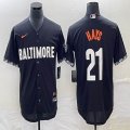 Nike Baltimore Orioles #21 Hays black majestic baseball jersey city version-BD