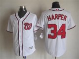 Washington Nationals 34 Bryce Harper majestic white MLB Jersey