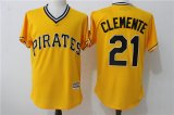 2017 Pittsburgh Pirates 21# Roberto Clemente yellow mlb baseball jerseys