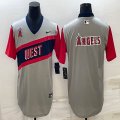 Nike Los Angeles Angels blank gray majestic baseball jerseys