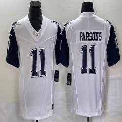 Nike Dallas Cowboys #11 Micah Parsons white blue Color Rush Limited Jersey 03