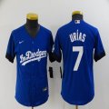 Youth New Los Angeles Dodgers #7 Julio Urias blue majestic baseball jersey