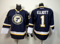 St.Louis Blues #1 Brian Elliott Dark Blue hockey Jerseys