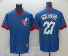 Nike Montreal Expos #27 Vladimir Guerrero blue throwback baseball jerseys