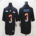 Nike Seattle Seahawks #3 Russell Wilson black Color Rush Limited Jersey Rainbow version-BD