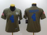 Women Nike Dallas Cowboys #4 Dak Prescott green USA flag Color Rush Limited Jersey