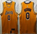 Nike NBA Los Angeles Lakers #0 Westbrook Yellow nba basketball Jerseys-HL