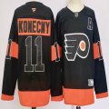 Philadelphia Flyers #11 Travis Konecny black orange hockey jersey-PD