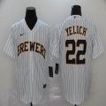 Nike Milwaukee Brewers #22 Christian Yelich white majestic baseball Jersey