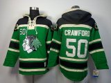 Reebok Chicago Blackhawks #50 CRAWFORD Green NHL Hooded Sweatshirt