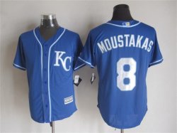 Kansas City Royals #8 Mike Moustakas Blue Alternate 2 New Cool Base Stitched Baseball Jersey