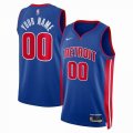 Customized Detroit Pistons blue NBA Jerseys