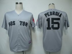 MLB Jerseys Boston Red Sox 15 Pedroia Grey