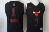 Custom Chicago Bulls 1# Derrick Rose black fashion nba new jerseys