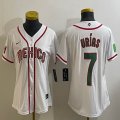 Youth 2023 World Cup Mexico #7 Julio Urias white majestic baseball jerseys 11