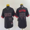 Women Nike Cincinnati Reds #44 Elly De La Cruz black majestic baseball jerseys -BD 03