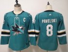 Women Adidas San Jose Sharks #8 Joe Pavelski green hockey jerseys