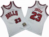 Chicago Bulls #23 Michael Jordan white Thorwback NBA jerseys big tall size