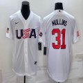 2023 World Cup #31 Cedric Mullins white USA majestic baseball jerseys 08