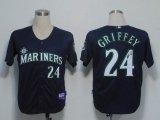 seattle mariners GRIFFEY 24 blue baseball signature jerseys