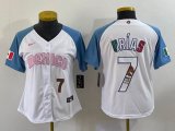 Women 2023 World Cup Mexico #7 Julio Urias white skyblue majestic baseball jerseys 10